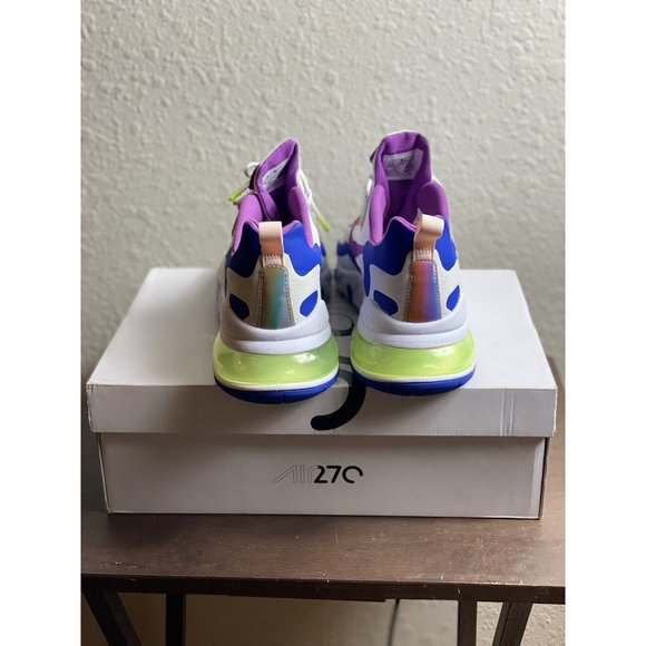 Nike Air Max 270 React‎ Easter White Berry Royal CW0630-100 Men's Size 9.5 - Picture 2 of 6
